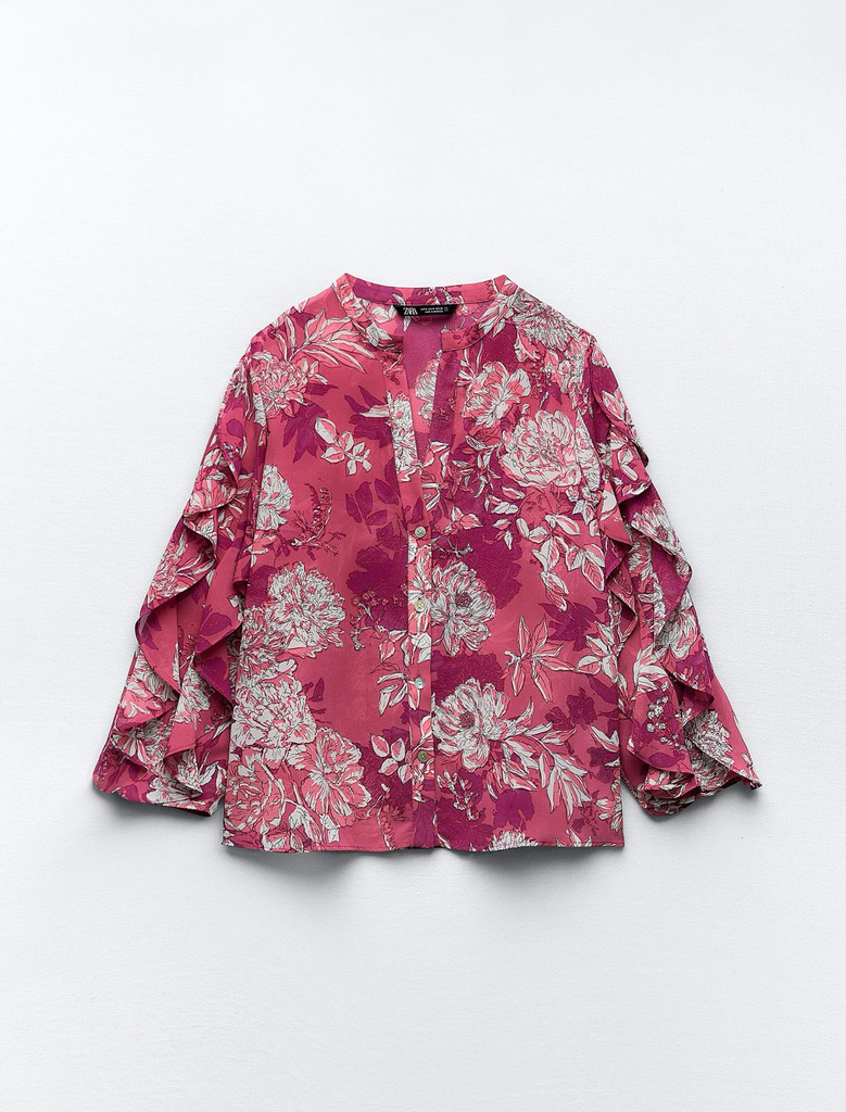 Blusa estampada volantes