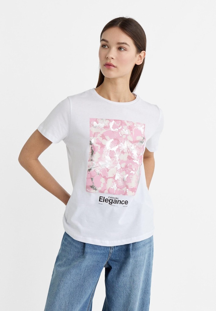 Camiseta Estampado Brillos Azul