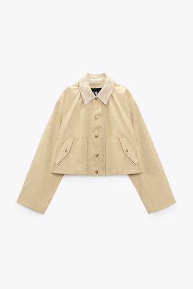 Cazadora Crop Encerada