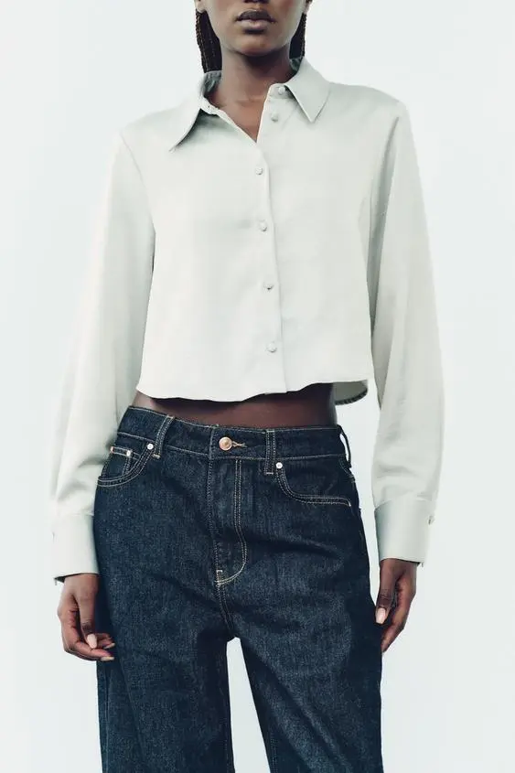 Blusa Crop Satinada (S)