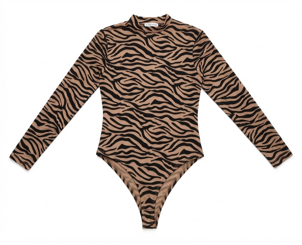 Zebra Print Mesh Bodysuit (S/M)