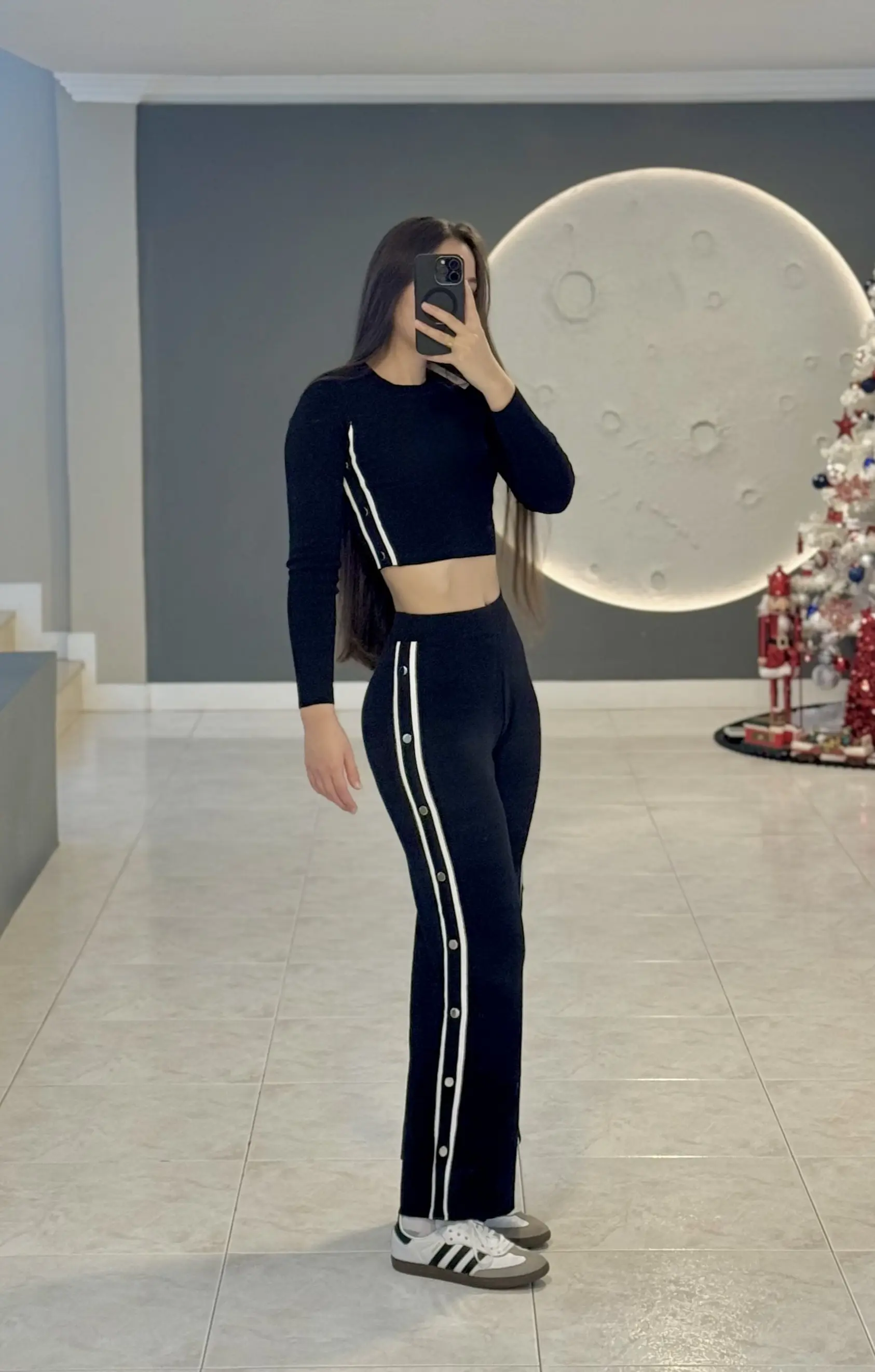 Set con Chapas en Plata (Negro)