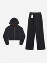 Black Cropped Zip Hoodie & Wide-Leg Pants Set
