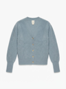 Blue Fuzzy V-Neck Cardigan