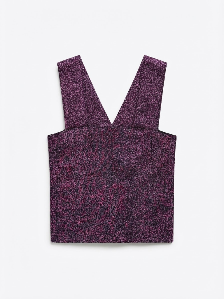 Textured V-Neck Crop Top