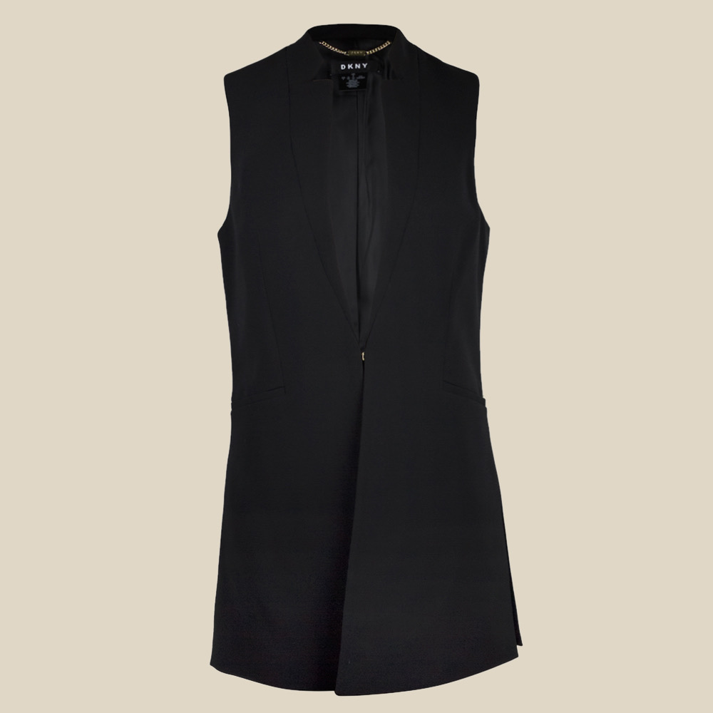 DKNY Long Open-Front Vest