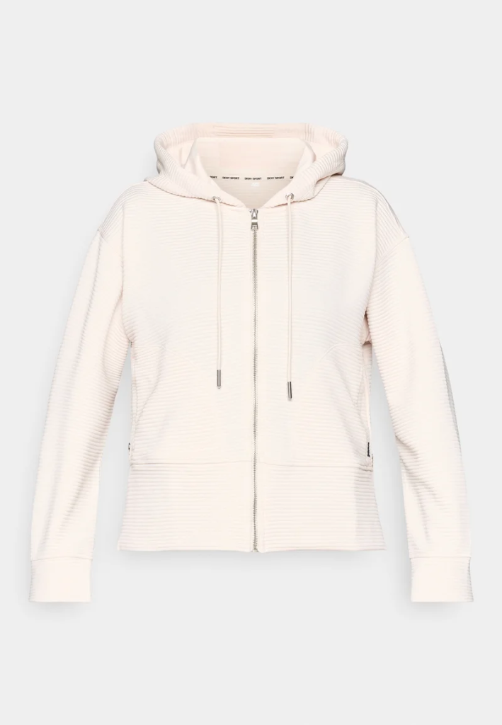 DKNY Ribbed Zip-Up Hoodie (XS)