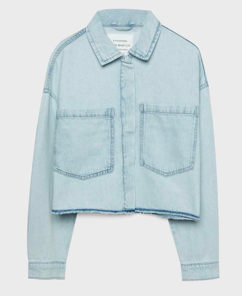 Sobrecamisa denim cropped