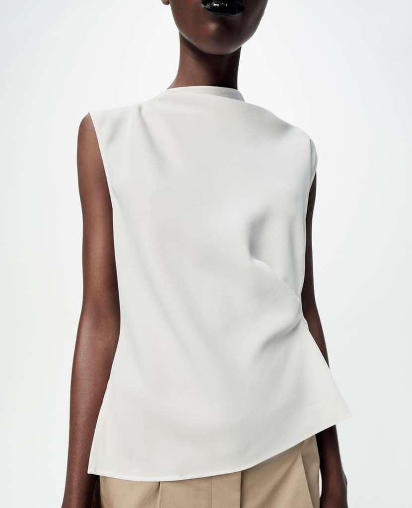 Blusa Crepe Drapeado ZW collection